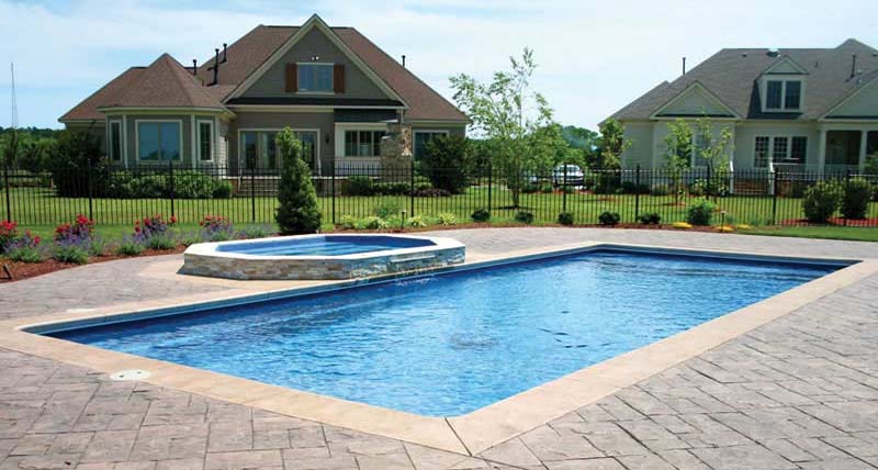 Latham Fiberglass Rectangular Shaped Pools Barcelona