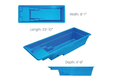 Latham Fiberglass Rectangular Shaped Pools Enchantment 9.24 