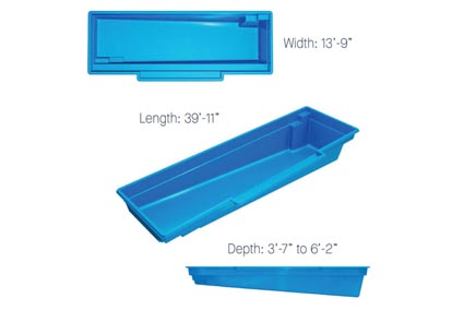 Latham Fiberglass Rectangular Shaped Pools Tuscan 14.40 